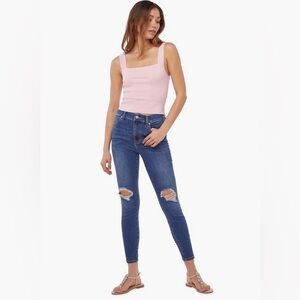 Distressed Dark Wash Denim Jeggings